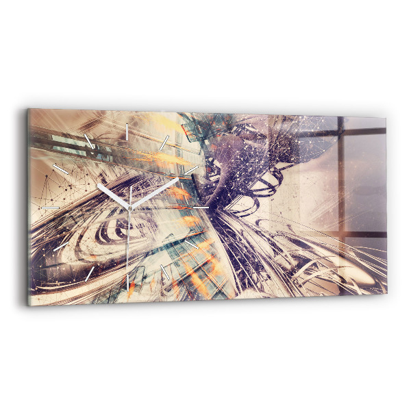 Horizontal wall clock Abstract mechanism