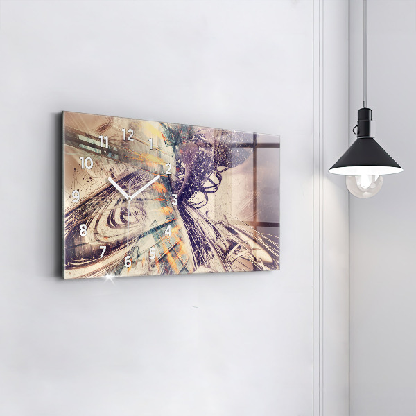 Horizontal wall clock Abstract mechanism