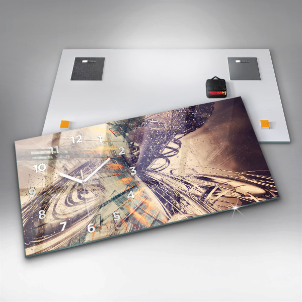 Horizontal wall clock Abstract mechanism