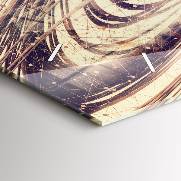 Horizontal wall clock Abstract mechanism