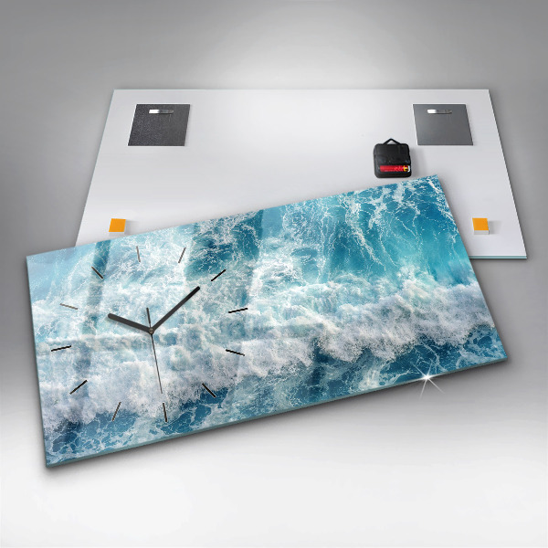 Horizontal wall clock Waves Sea