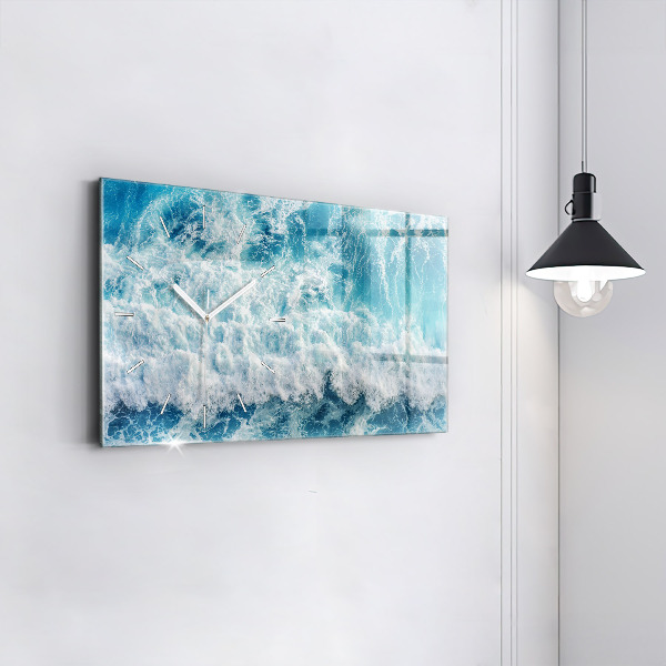 Horizontal wall clock Waves Sea