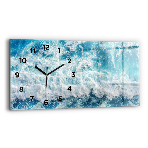 Horizontal wall clock Waves Sea