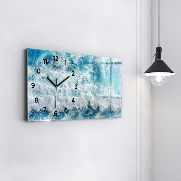 Horizontal wall clock Waves Sea