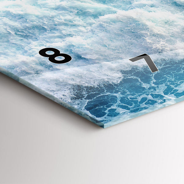 Horizontal wall clock Waves Sea