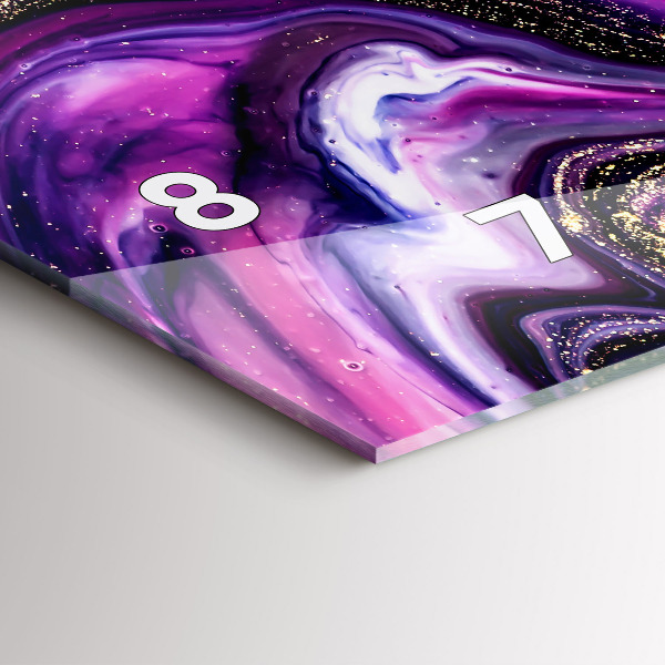 Horizontal wall clock Abstract Marble