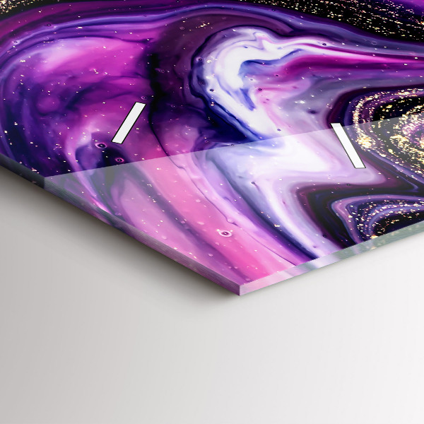 Horizontal wall clock Abstract Marble