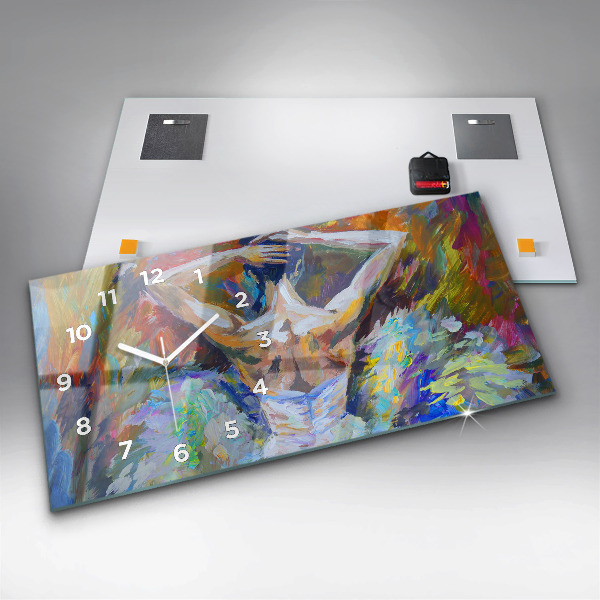 Horizontal wall clock Painted Ballerina