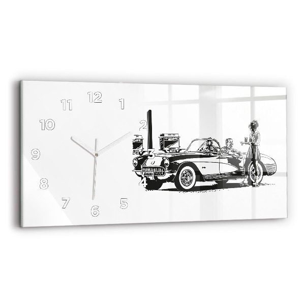 Horizontal wall clock Retro Illustration