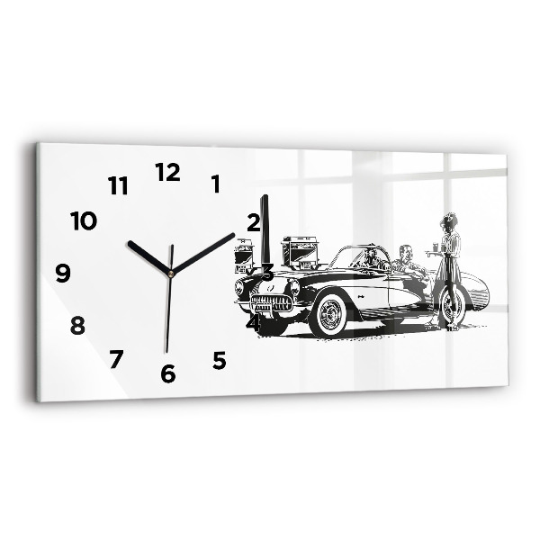 Horizontal wall clock Retro Illustration
