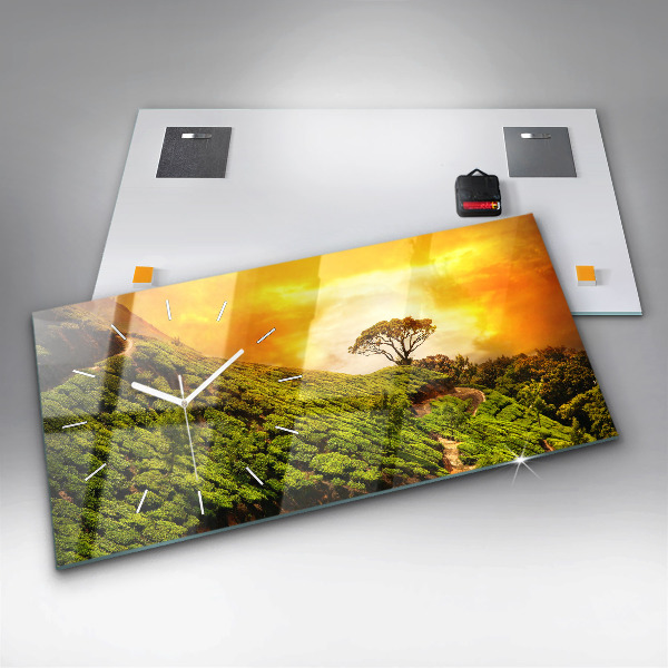 Horizontal wall clock Tea Hill