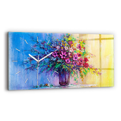 Horizontal wall clock Flowers in a Vase