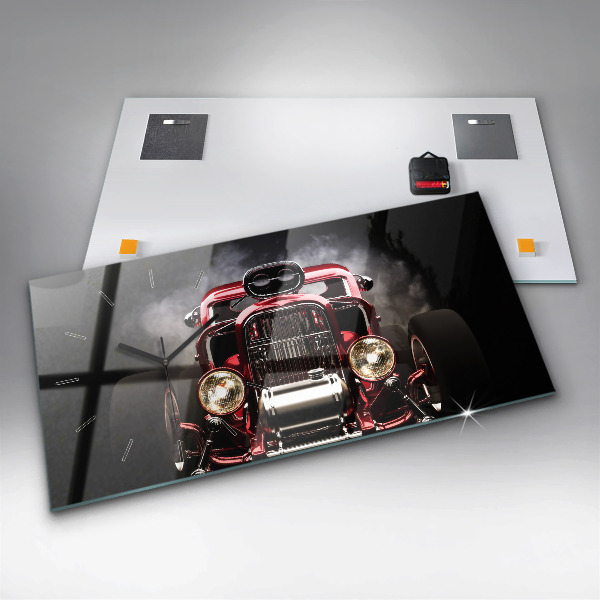 Horizontal wall clock Old vintage car