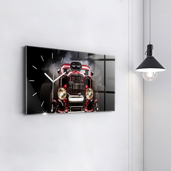 Horizontal wall clock Old vintage car