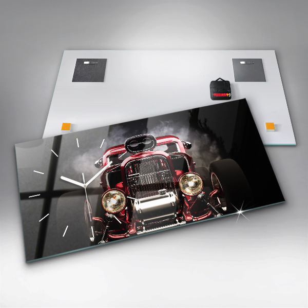 Horizontal wall clock Old vintage car