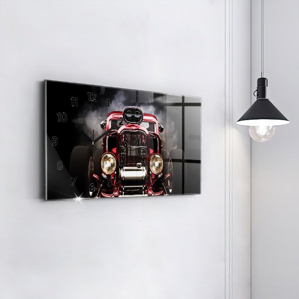 Horizontal wall clock Old vintage car