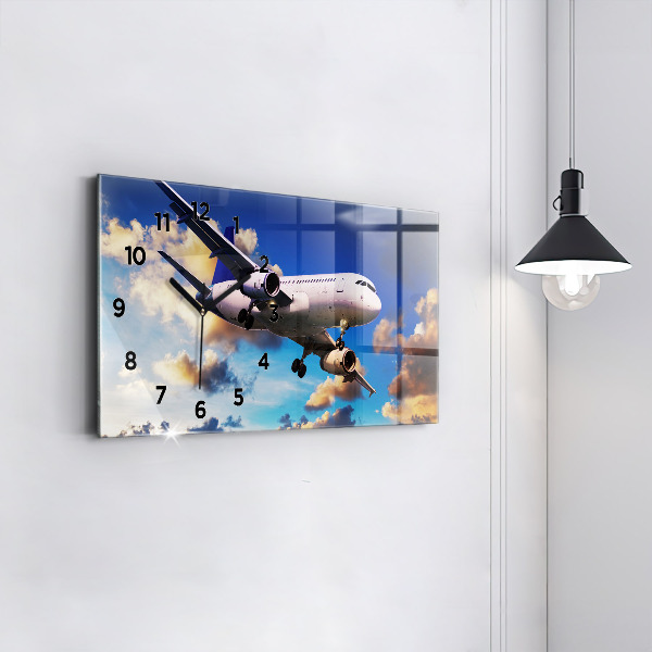 Horizontal wall clock Cloud Plane