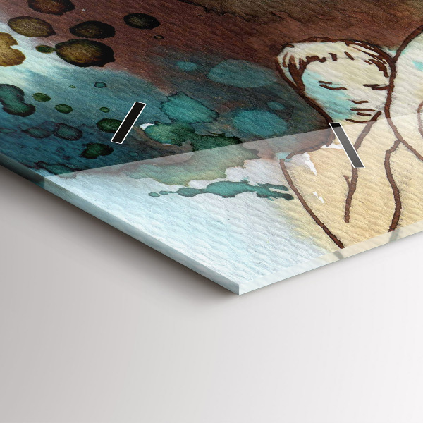 Horizontal wall clock Abstraction Woman