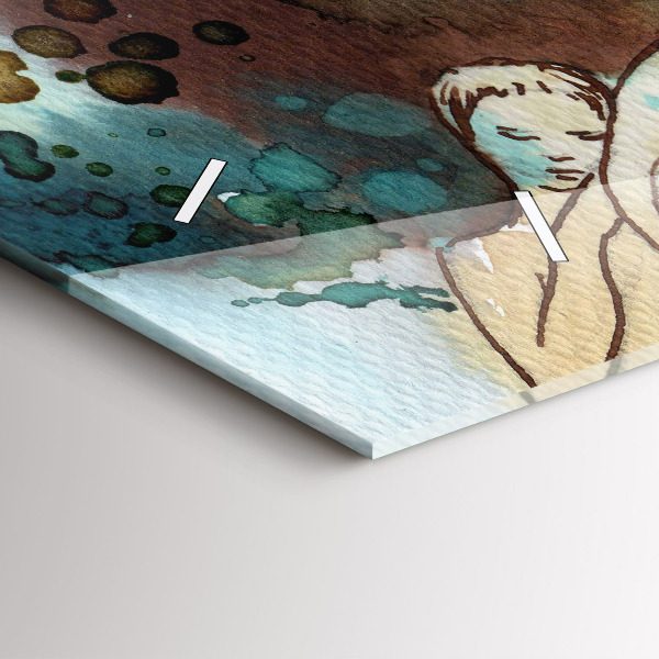 Horizontal wall clock Abstraction Woman