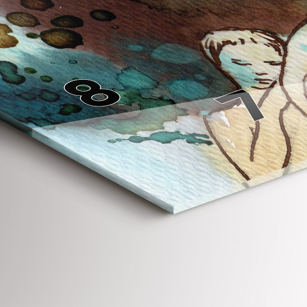 Horizontal wall clock Abstraction Woman