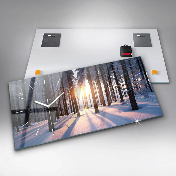 Horizontal wall clock Sunset Forest