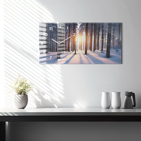 Horizontal wall clock Sunset Forest