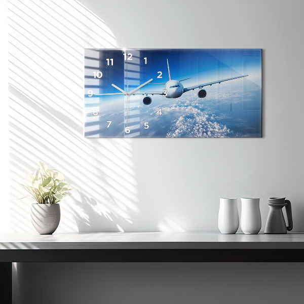 Horizontal wall clock Cloud Plane
