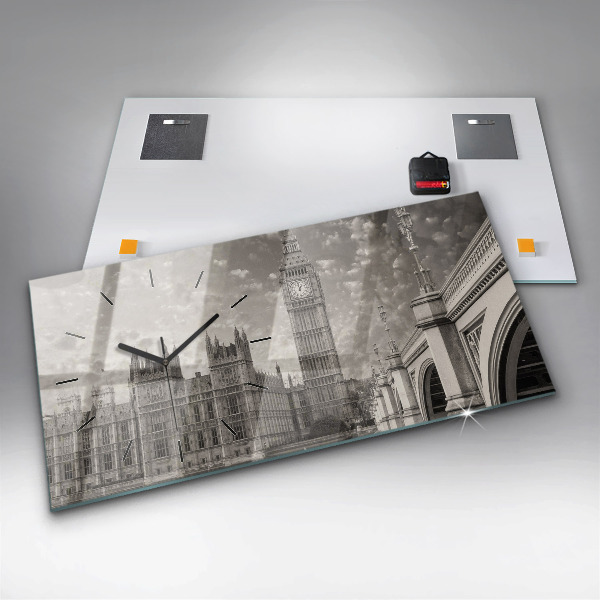 Horizontal wall clock London England Big Ben