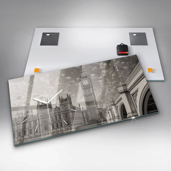 Horizontal wall clock London England Big Ben