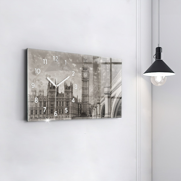 Horizontal wall clock London England Big Ben