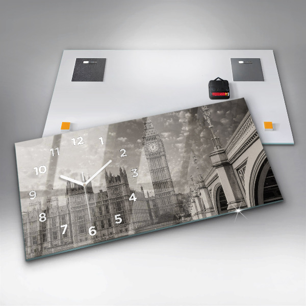 Horizontal wall clock London England Big Ben