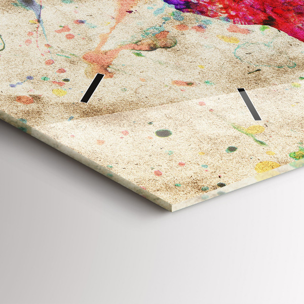 Horizontal wall clock Colored world map