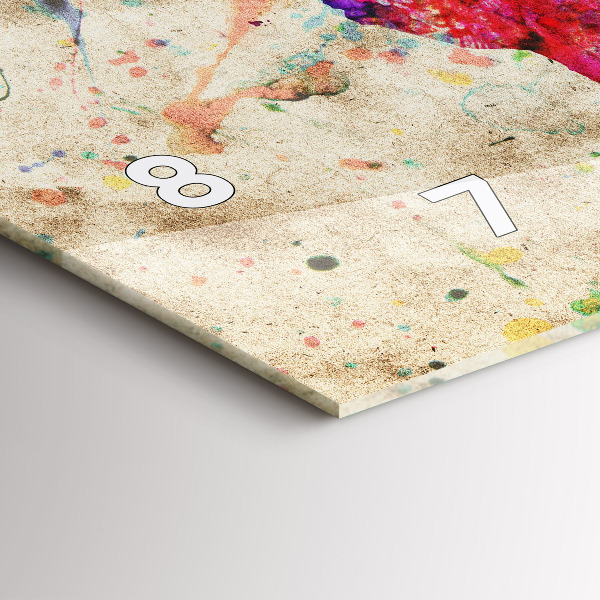 Horizontal wall clock Colored world map