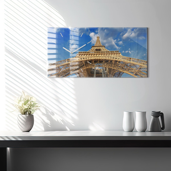 Horizontal wall clock France Eiffel Tower