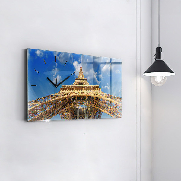 Horizontal wall clock France Eiffel Tower