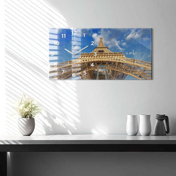 Horizontal wall clock France Eiffel Tower