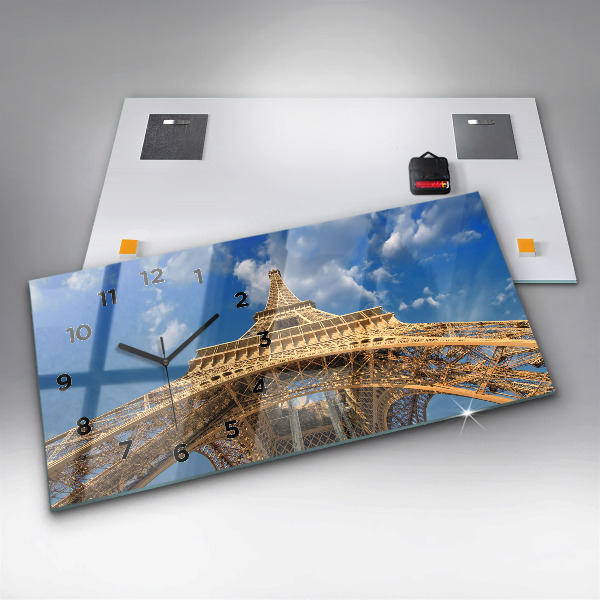 Horizontal wall clock France Eiffel Tower