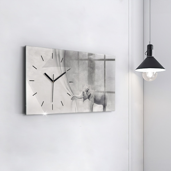 Horizontal wall clock Elephant