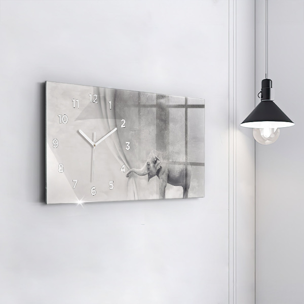 Horizontal wall clock Elephant