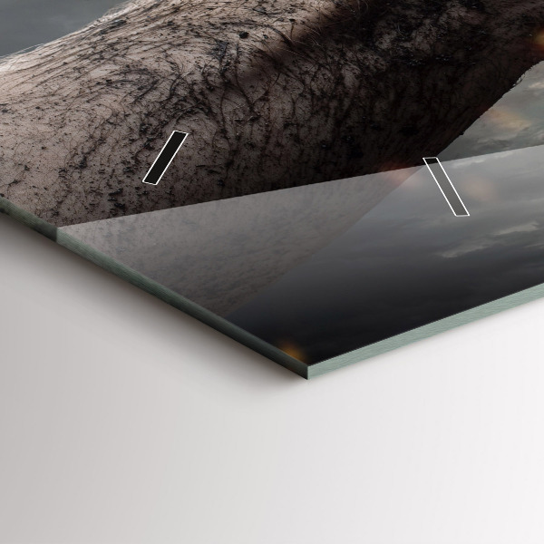 Horizontal wall clock Fists Strength Power