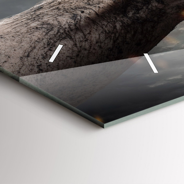 Horizontal wall clock Fists Strength Power