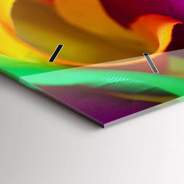 Horizontal wall clock Rainbow Rose