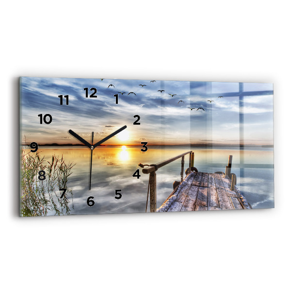 Horizontal wall clock Lake Sunset