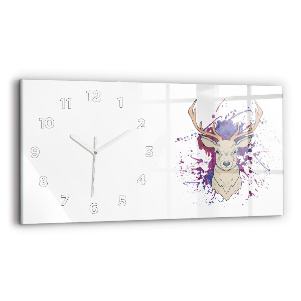 Horizontal wall clock Deer vector illustration
