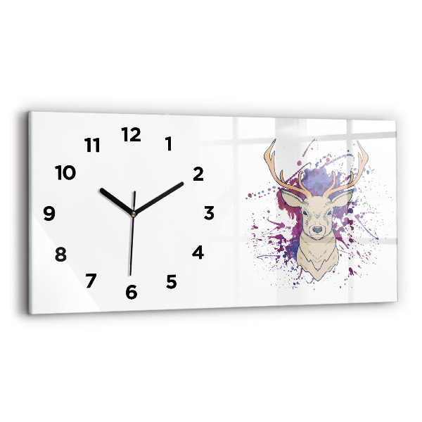 Horizontal wall clock Deer vector illustration