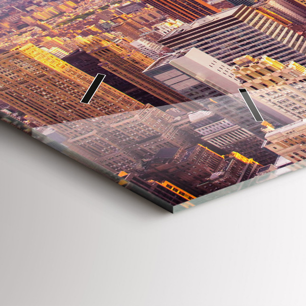 Horizontal wall clock Sunset New York