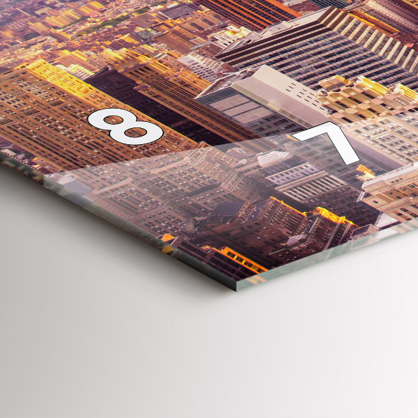 Horizontal wall clock Sunset New York