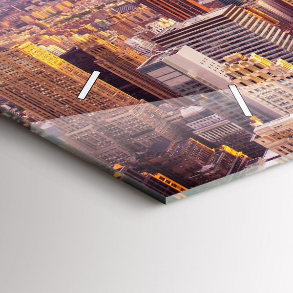 Horizontal wall clock Sunset New York