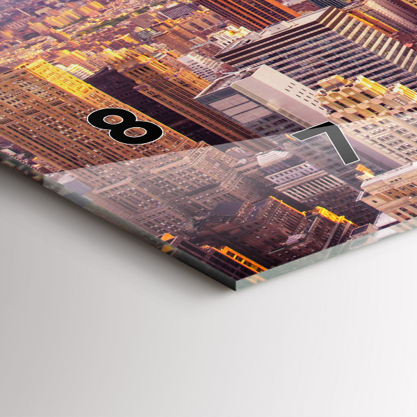 Horizontal wall clock Sunset New York