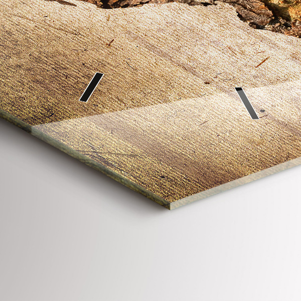 Horizontal wall clock Vintage world map